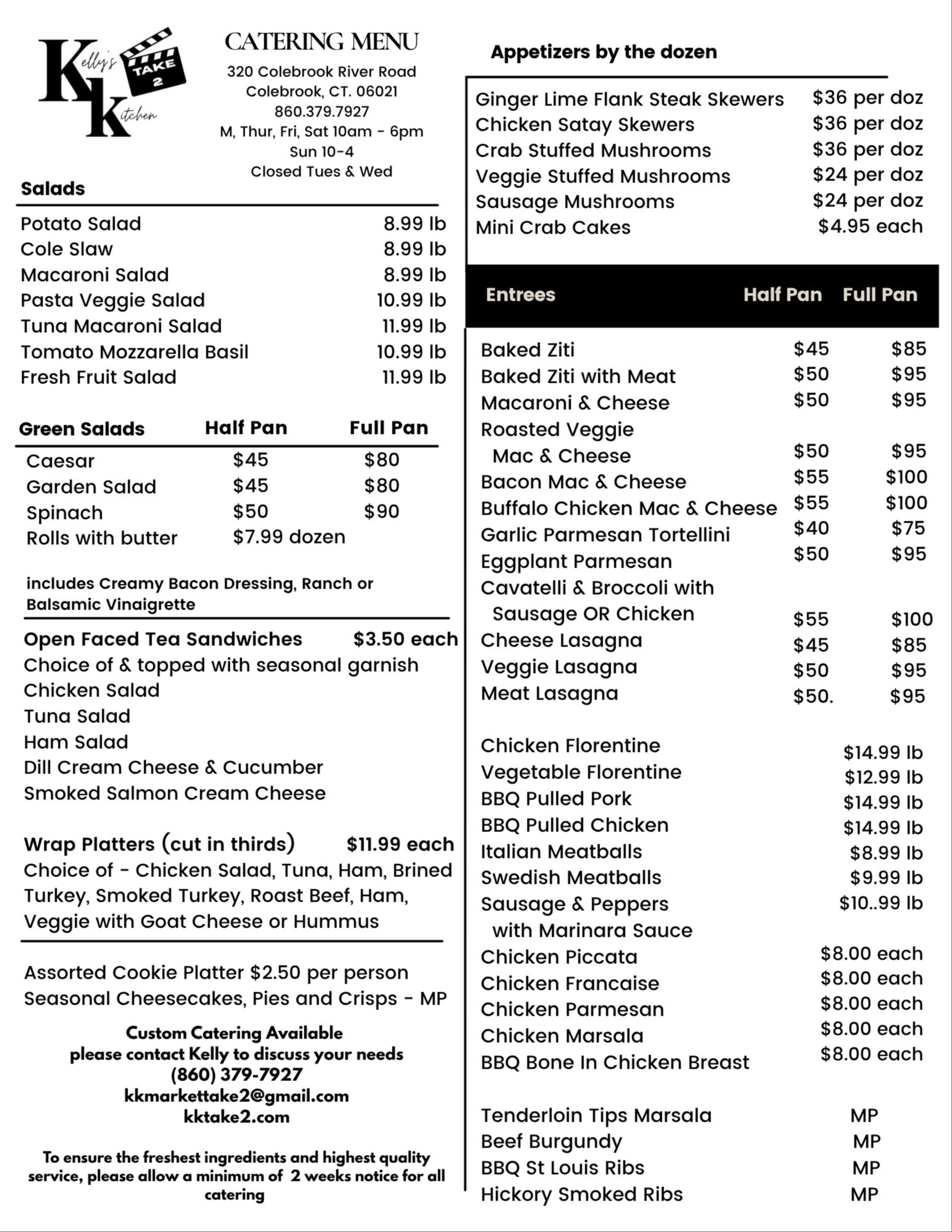 Catering Menu